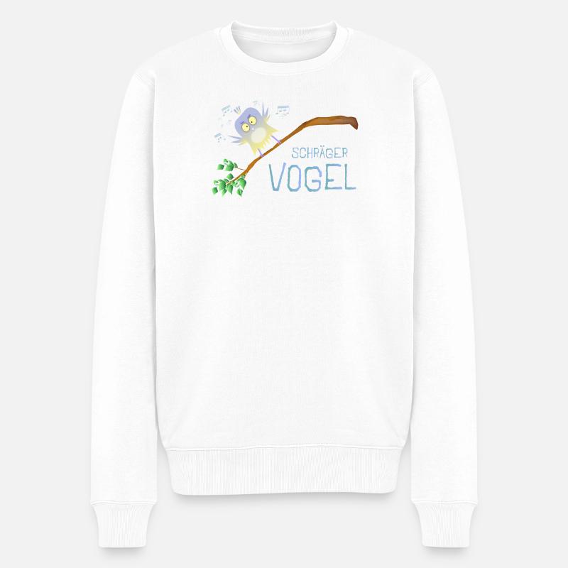 Schräger Vogel - Männer Premium Bio Pullover - Weiß