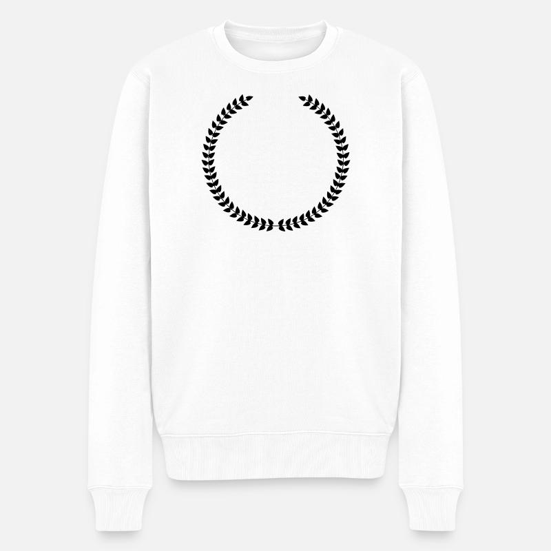 Lorbeerkranz - Männer Premium Bio Pullover - Weiß