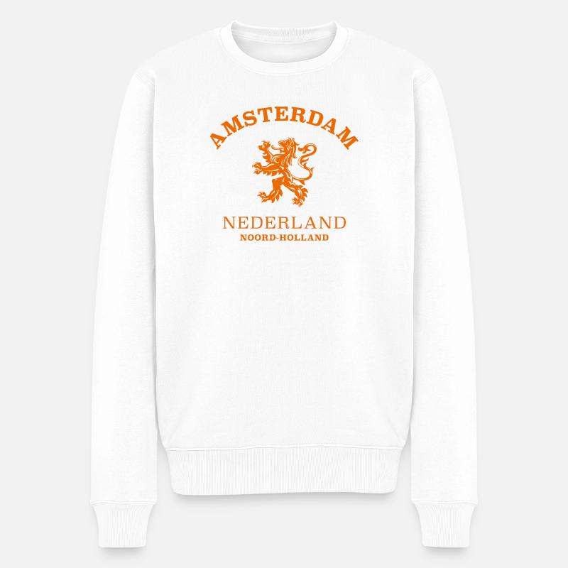 AMSTERDAM Nederland Niederlande Netherlands - Männer Premium Bio Pullover - Weiß