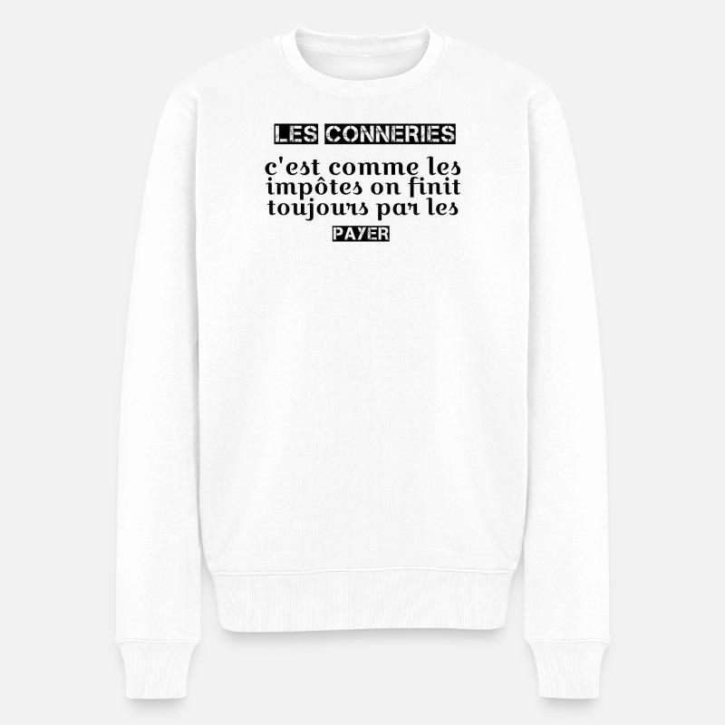 Design floral abstrait en pastel - Pull Premium bio Homme - blanc