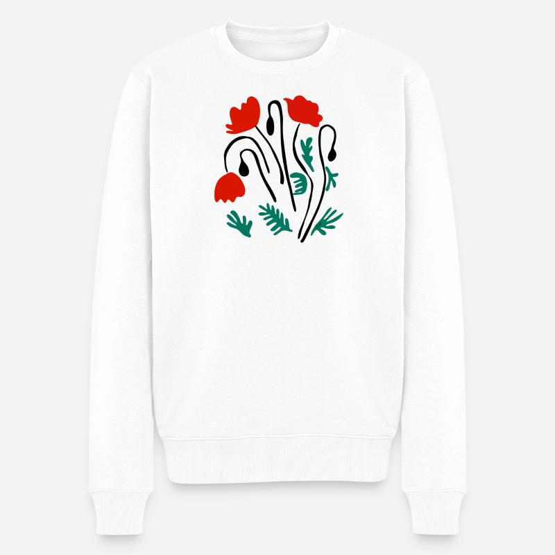 Coquelicots Matisse inspiré - Pull Premium bio Homme - blanc