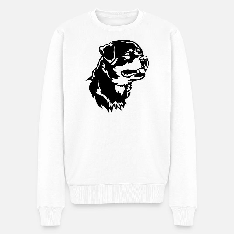 Tête de Rottweiler - Pull Premium bio Homme - blanc