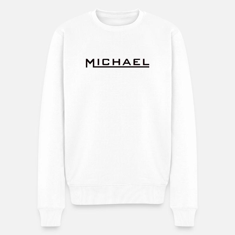 Michael Name Design noir - Pull Premium bio Homme - blanc