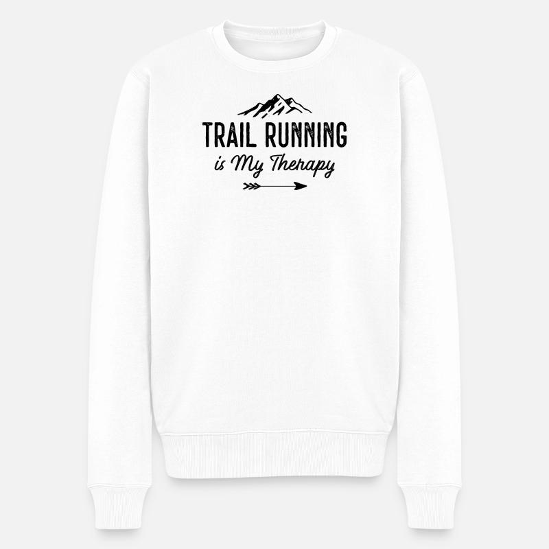 Ultra Running ist meine Therapie - Männer Premium Bio Pullover - Weiß
