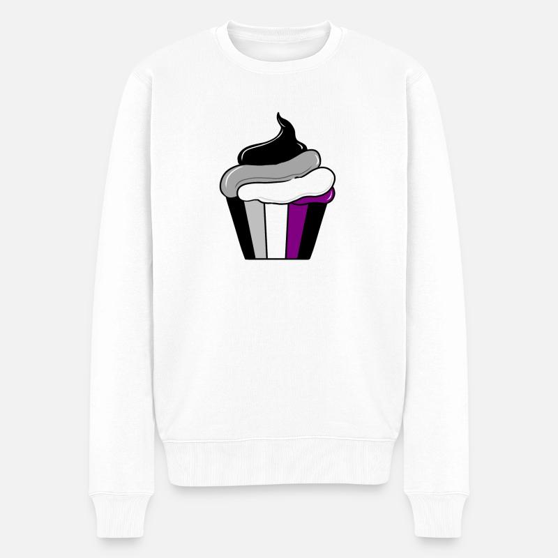 Ace Pride Cupcake - Männer Premium Bio Pullover - Weiß