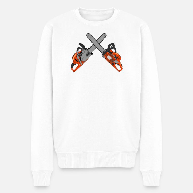 Tronçonneuse - Pull Premium bio Homme - blanc