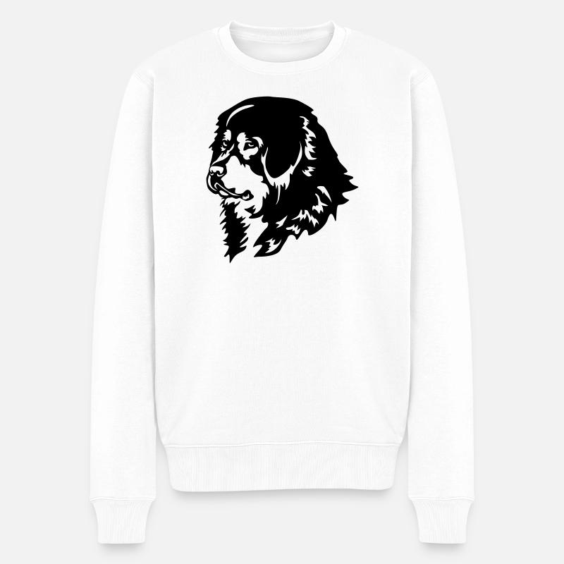 Tête de chien tibétain - Pull Premium bio Homme - blanc