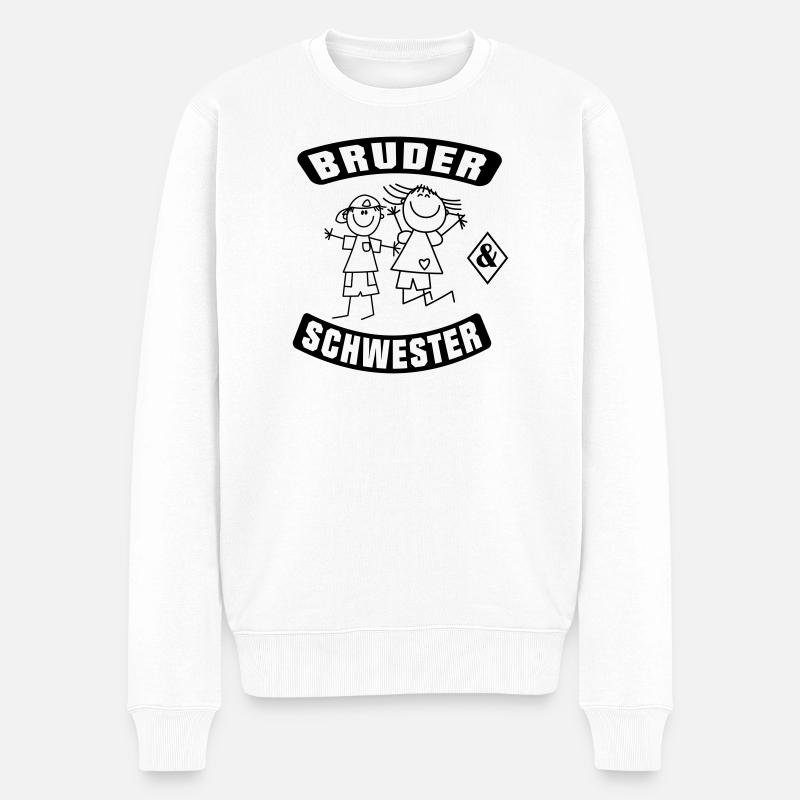 Bruder und Schwester - Männer Premium Bio Pullover - Weiß