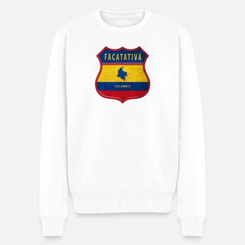Facatativá Kolumbien Wappen Design - Männer Premium Bio Pullover - Weiß