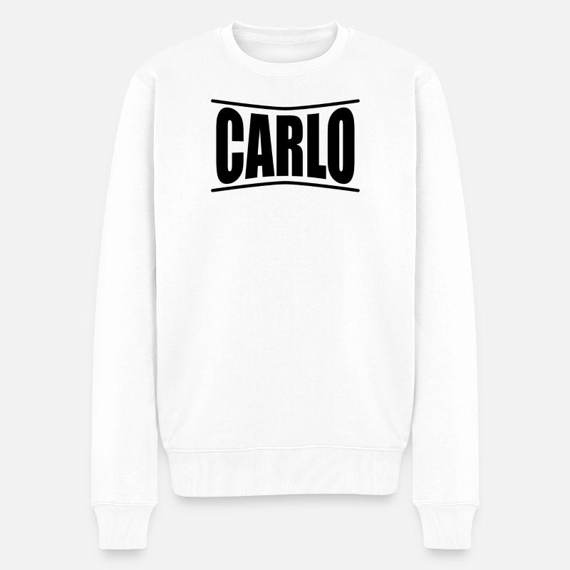 Carlo T-Shirt Geschenkidee - Männer Premium Bio Pullover - Weiß