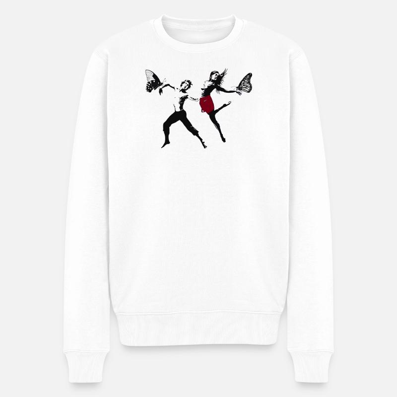 Moderne Dance - Männer Premium Bio Pullover - Weiß