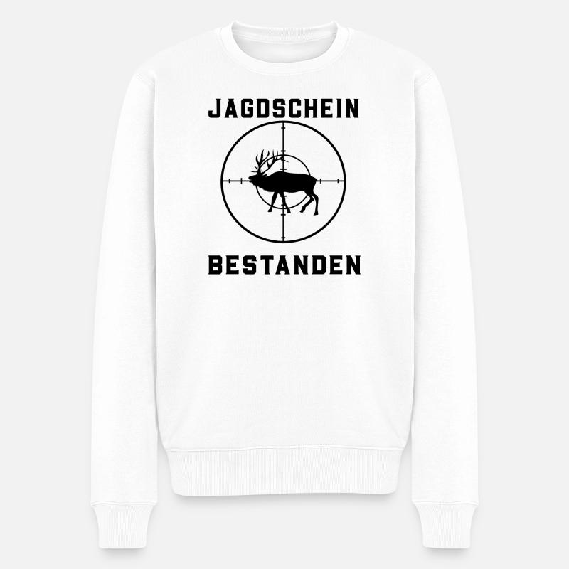 Jagdschein bestanden - Männer Premium Bio Pullover - Weiß