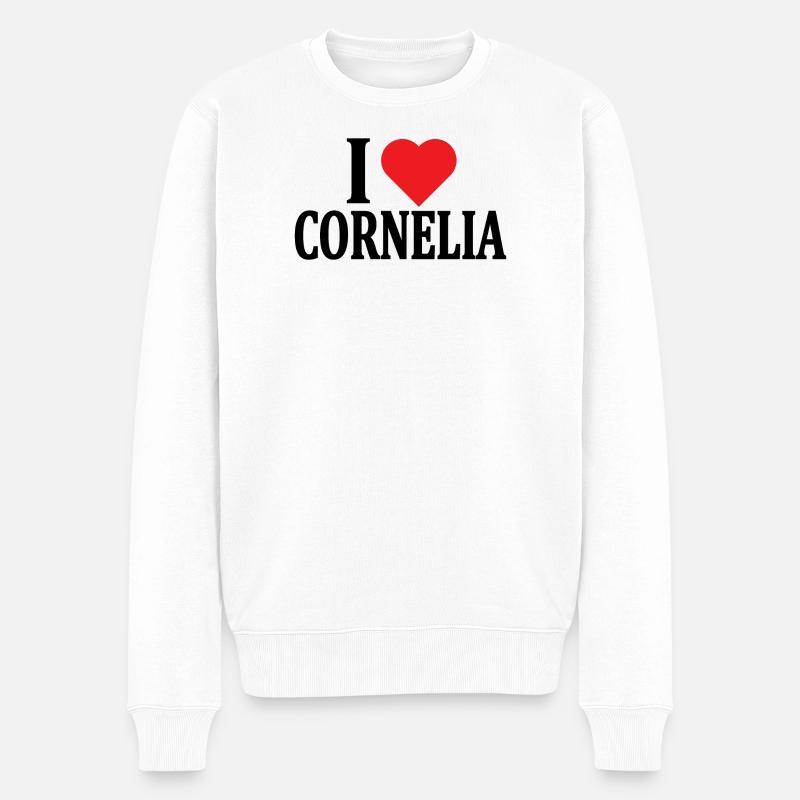 T-Shirt Ich liebe Cornelia T-Shirt Geschenkidee - Männer Premium Bio Pullover - Weiß
