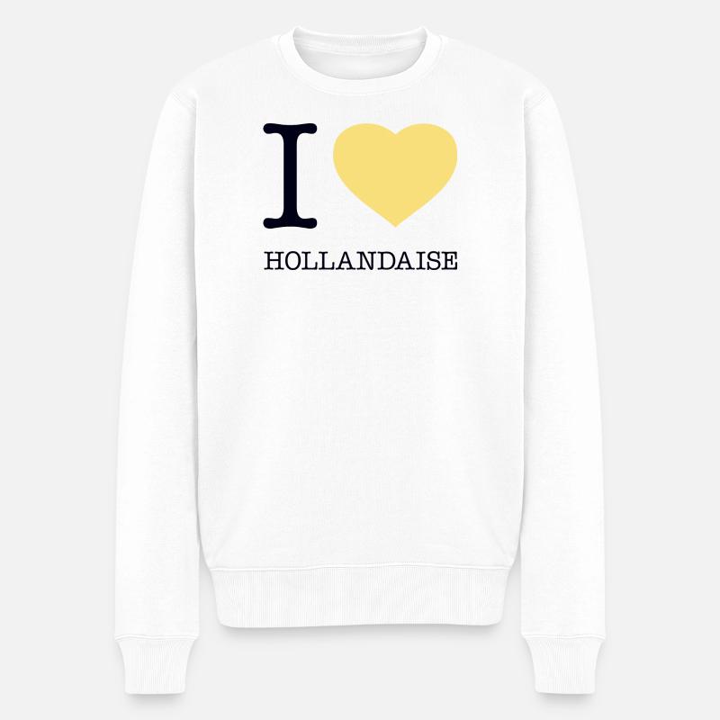 I LOVE HOLLANDAISE - Männer Premium Bio Pullover - Weiß