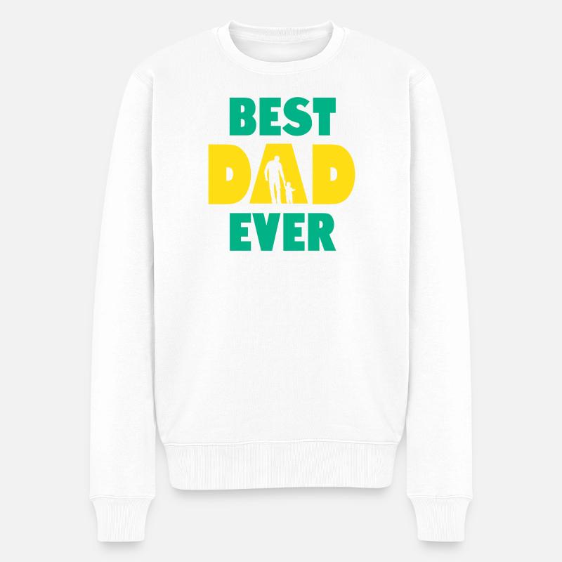 Bester Vater aller Zeiten - Männer Premium Bio Pullover - Weiß