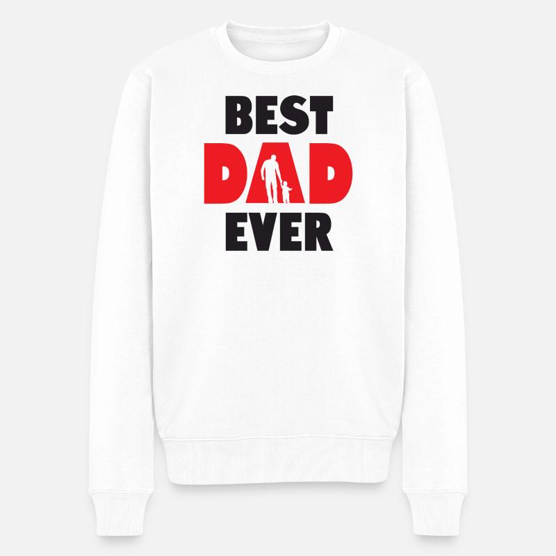 Meilleur papa de tous les temps - Pull Premium bio Homme - blanc