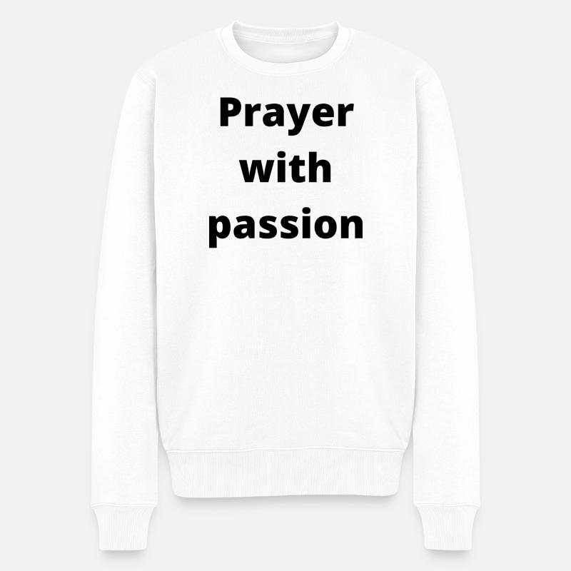 Prière avec passion - Accessoires - Pull Premium bio Homme - blanc