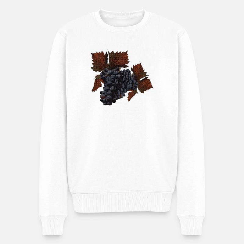Traubenhenkel, Weintrauben, Früche motive - Männer Premium Bio Pullover - Weiß
