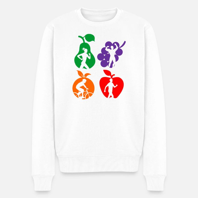 Gesunde Frucht gesunde Sportdiät - Männer Premium Bio Pullover - Weiß
