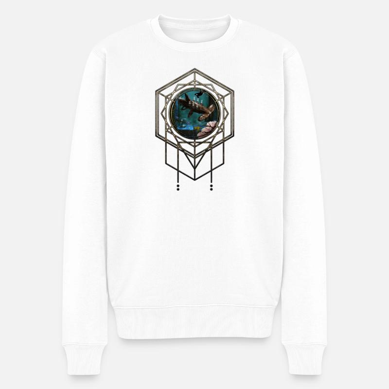 Toller Steampunk-Hammerhai - Männer Premium Bio Pullover - Weiß