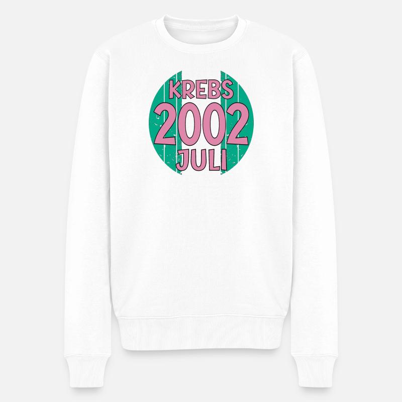 Sternzeichen Krebs Geschenke Geburtstag Juli 2002 - Männer Premium Bio Pullover - Weiß