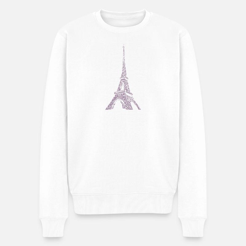 Tour Eiffel de Paris - Pull Premium bio Homme - blanc