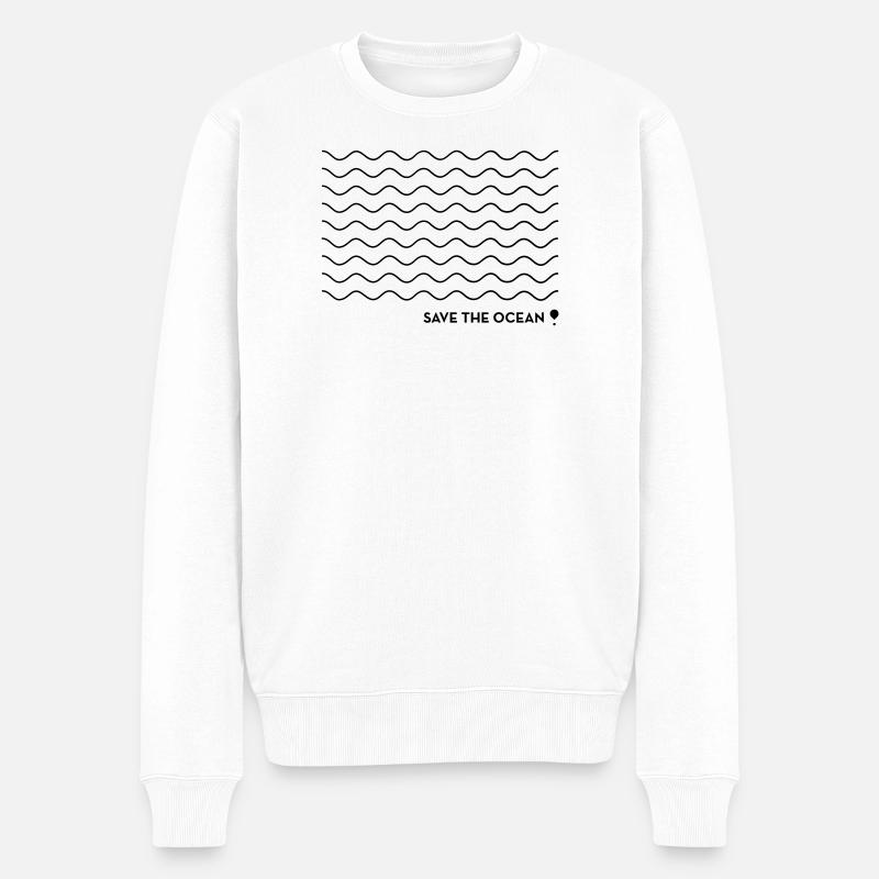 Save the ocean! - Männer Premium Bio Pullover - Weiß