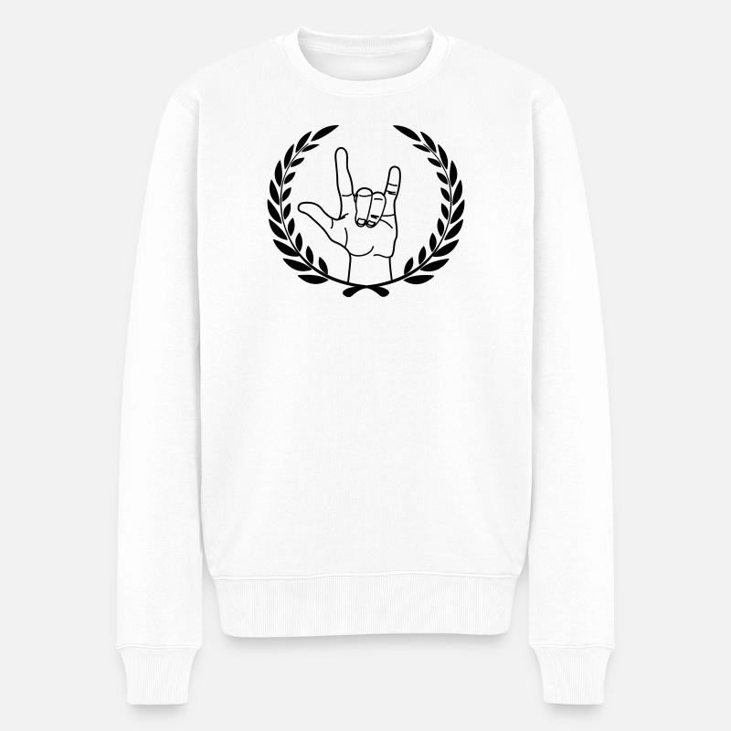 Respect du geste de la main - Pull Premium bio Homme - blanc