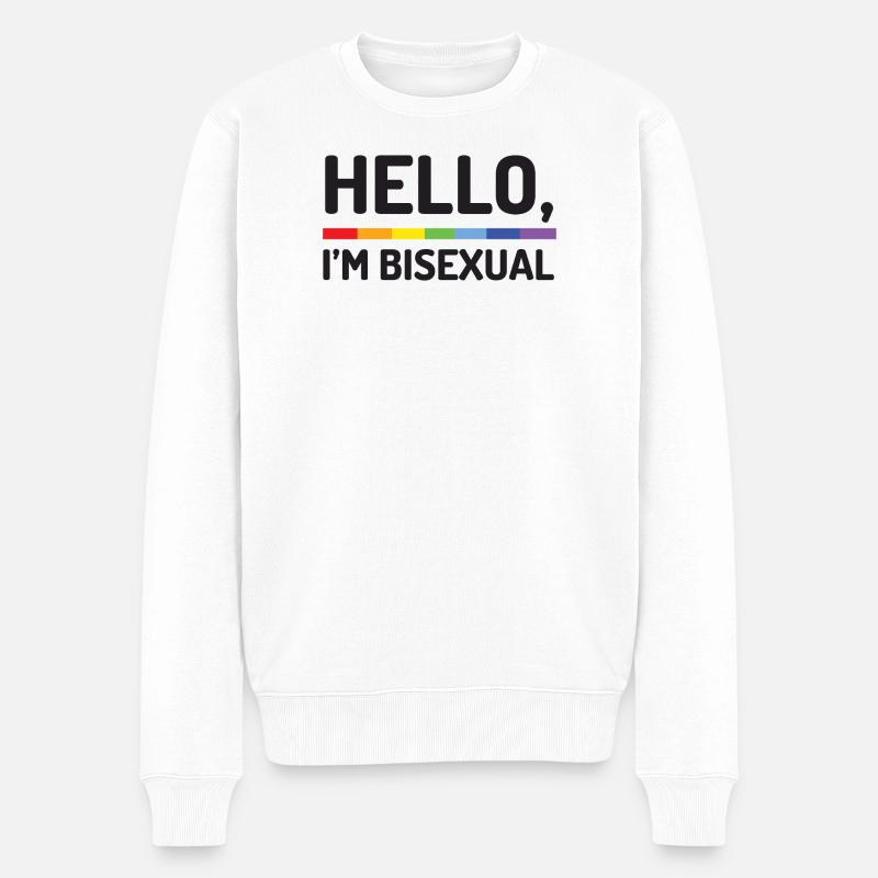 Bonjour, je suis bisexuel - Pull Premium bio Homme - blanc