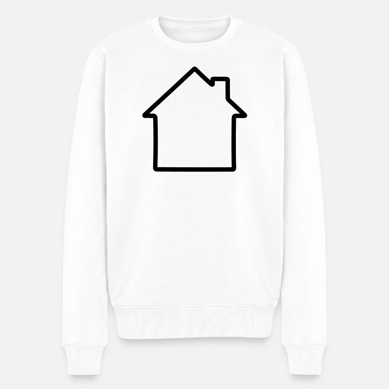 Einfaches Logo des Hauses - Männer Premium Bio Pullover - Weiß