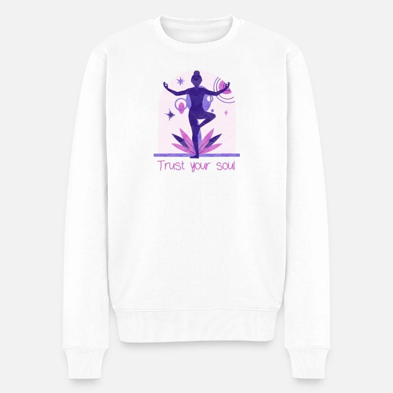 Yogi - Männer Premium Bio Pullover - Weiß