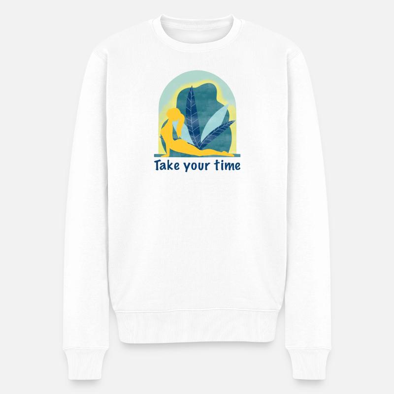 Yoga - Männer Premium Bio Pullover - Weiß