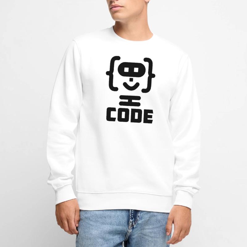 Hacker programmer code logo with text CODE Men's Premium Organic Jumper