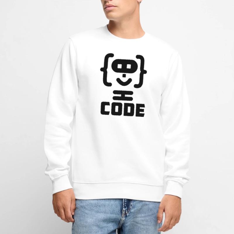 Hacker-Programmierer-Code-Logo mit Text CODE Männer Premium Bio Pullover