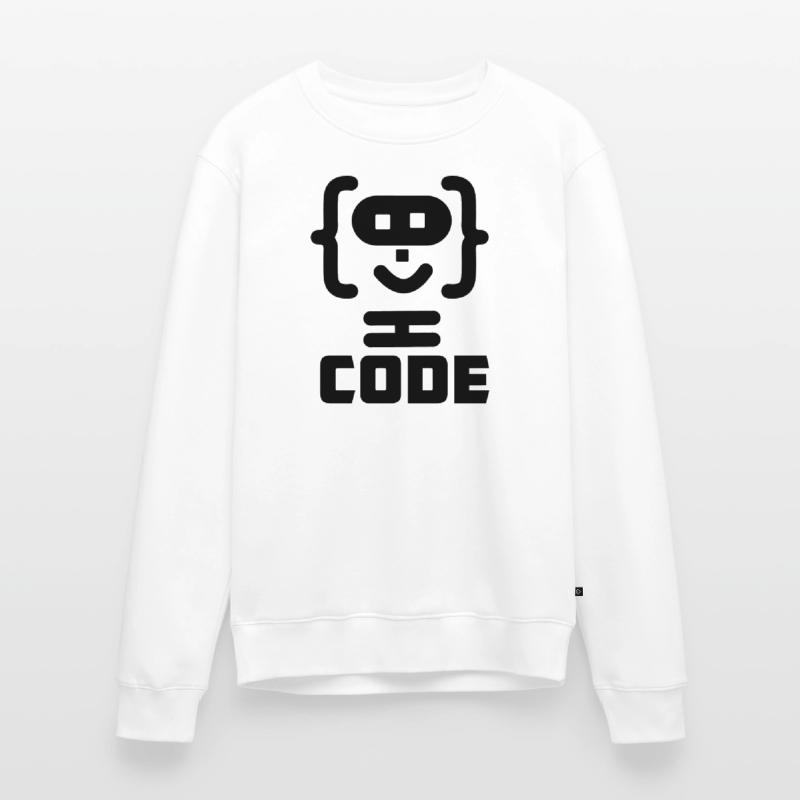 Hacker programmer code logo with text CODE Men's Premium Organic Jumper