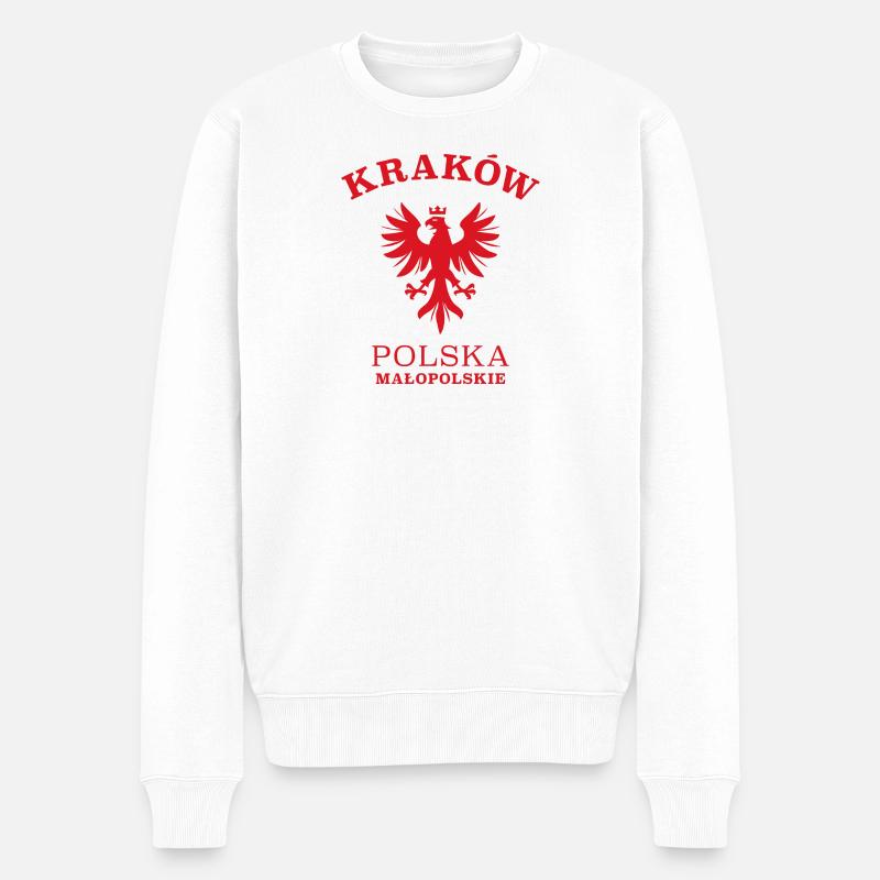 KRAKOW Krakau Polen Polska Poland - Männer Premium Bio Pullover - Weiß