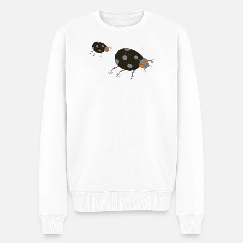 marienkäfer dunkel - Männer Premium Bio Pullover - Weiß