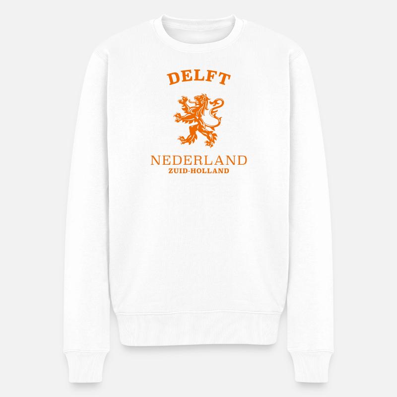 DELFT Niederlande Netherlands - Männer Premium Bio Pullover - Weiß