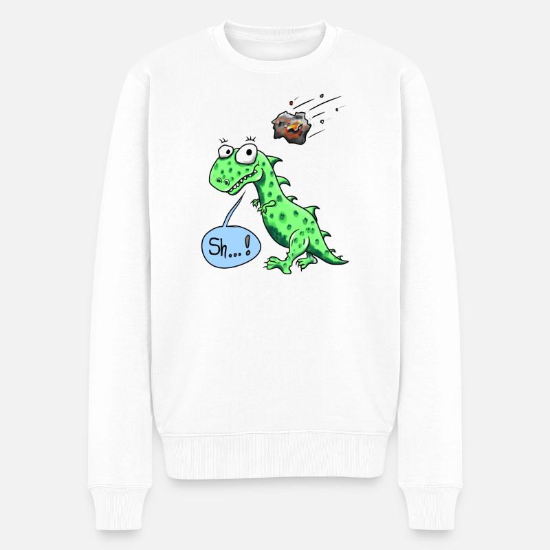 Dino avec météorite - Pull Premium bio Homme - blanc