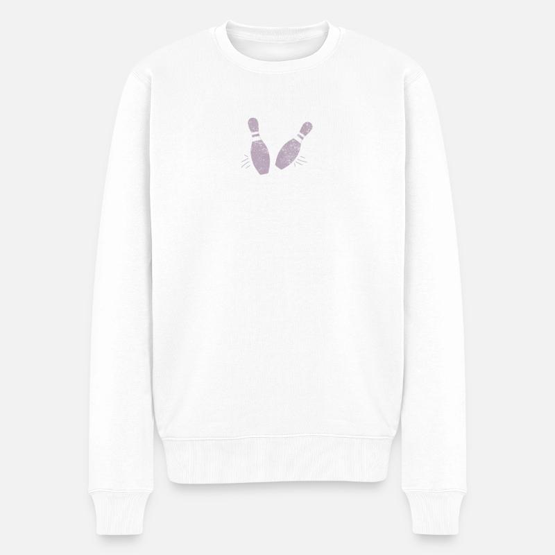 bowling pins - Männer Premium Bio Pullover - Weiß