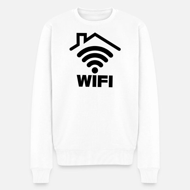 WIFI-Verbindung im Haus - Männer Premium Bio Pullover - Weiß