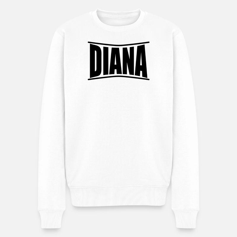 Diana T-Shirt Geschenkidee - Männer Premium Bio Pullover - Weiß