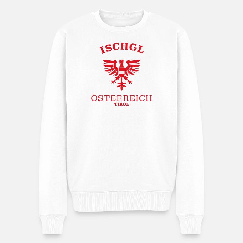 ISCHGL Österreich Austria - Männer Premium Bio Pullover - Weiß