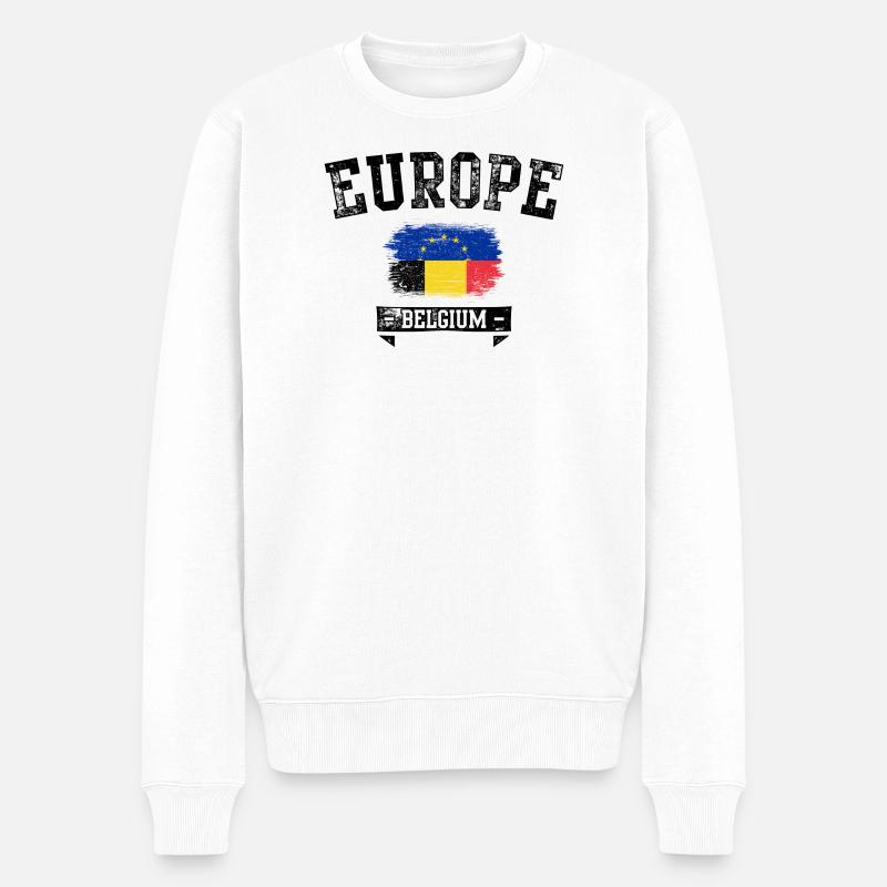 Drapeau de l’UE Roumanie Pride - Pull Premium bio Homme - blanc