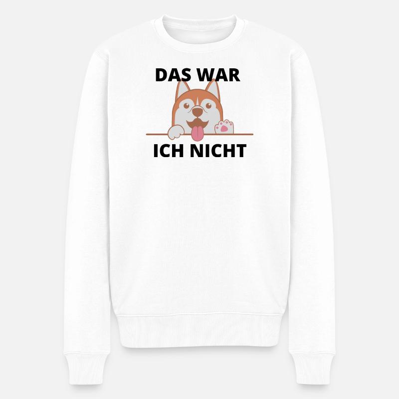 Das war ich nicht - Männer Premium Bio Pullover - Weiß