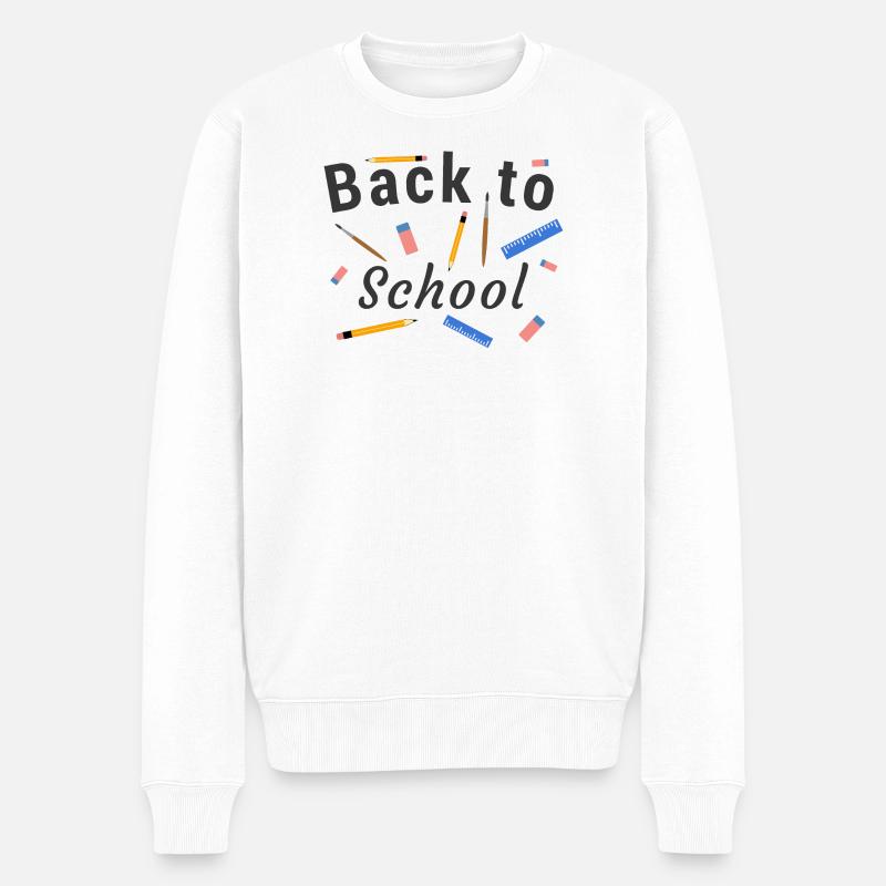 Back to School - Pull Premium bio Homme - blanc
