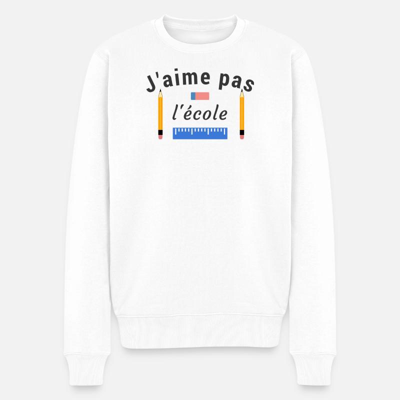 J'aime pas l'école - Pull Premium bio Homme - blanc