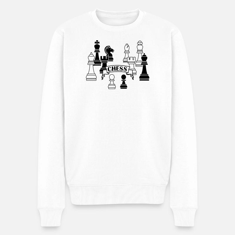 Schachfiguren Schach - Männer Premium Bio Pullover - Weiß