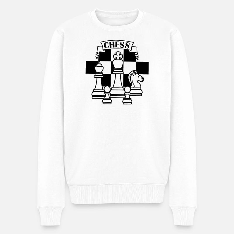 Schachfiguren weiß - Männer Premium Bio Pullover - Weiß