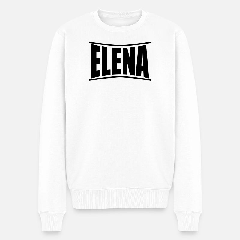 Elena T-Shirt Geschenkidee - Männer Premium Bio Pullover - Weiß